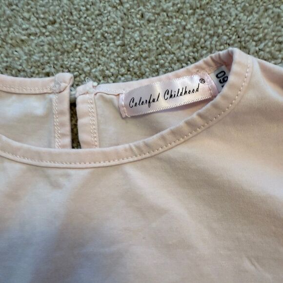 Colorful Childhood Pink 3/4 Length Bell Sleeves Ruffled Cuff Shirt Kid's 10-11 Y - Picture 4 of 7